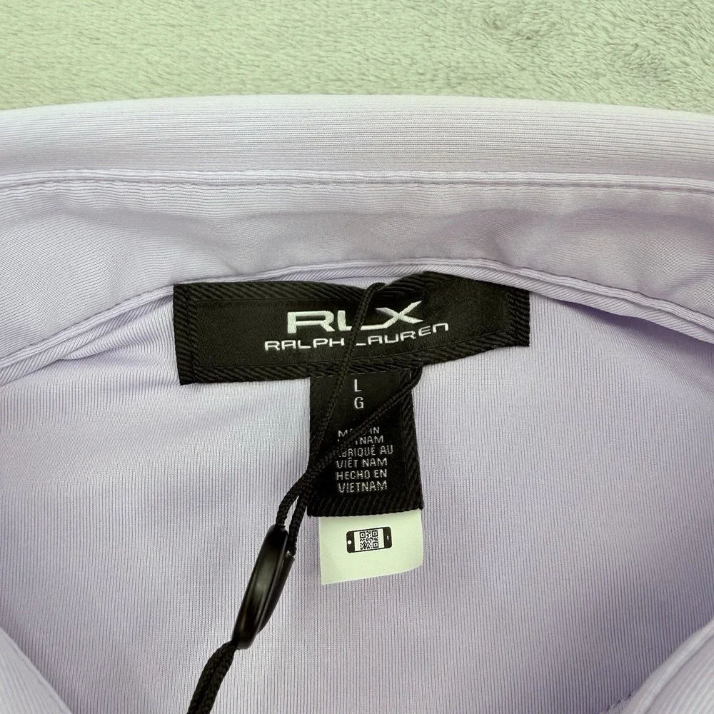 RLX Polo Ralph Lauren Polo Shirt  Men's Size L Golf Performance Lilac Strech NWT